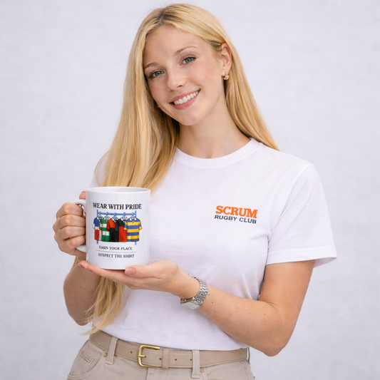 Taza blanca brillante